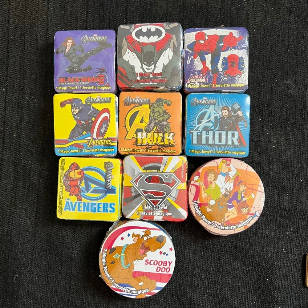 11pc Marvel DC Scooby-Doo Magic Towel Lot Avengers Batman Superman Spider-Man